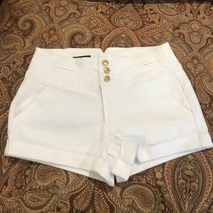 Bebe white high waisted shorts