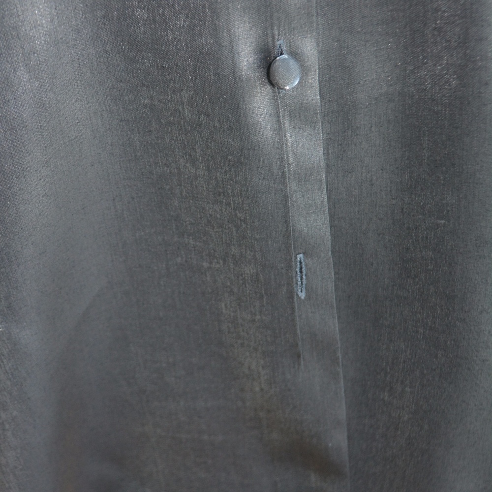 Notations Pewter/ Metallic Like Button Down Blouse - image 5