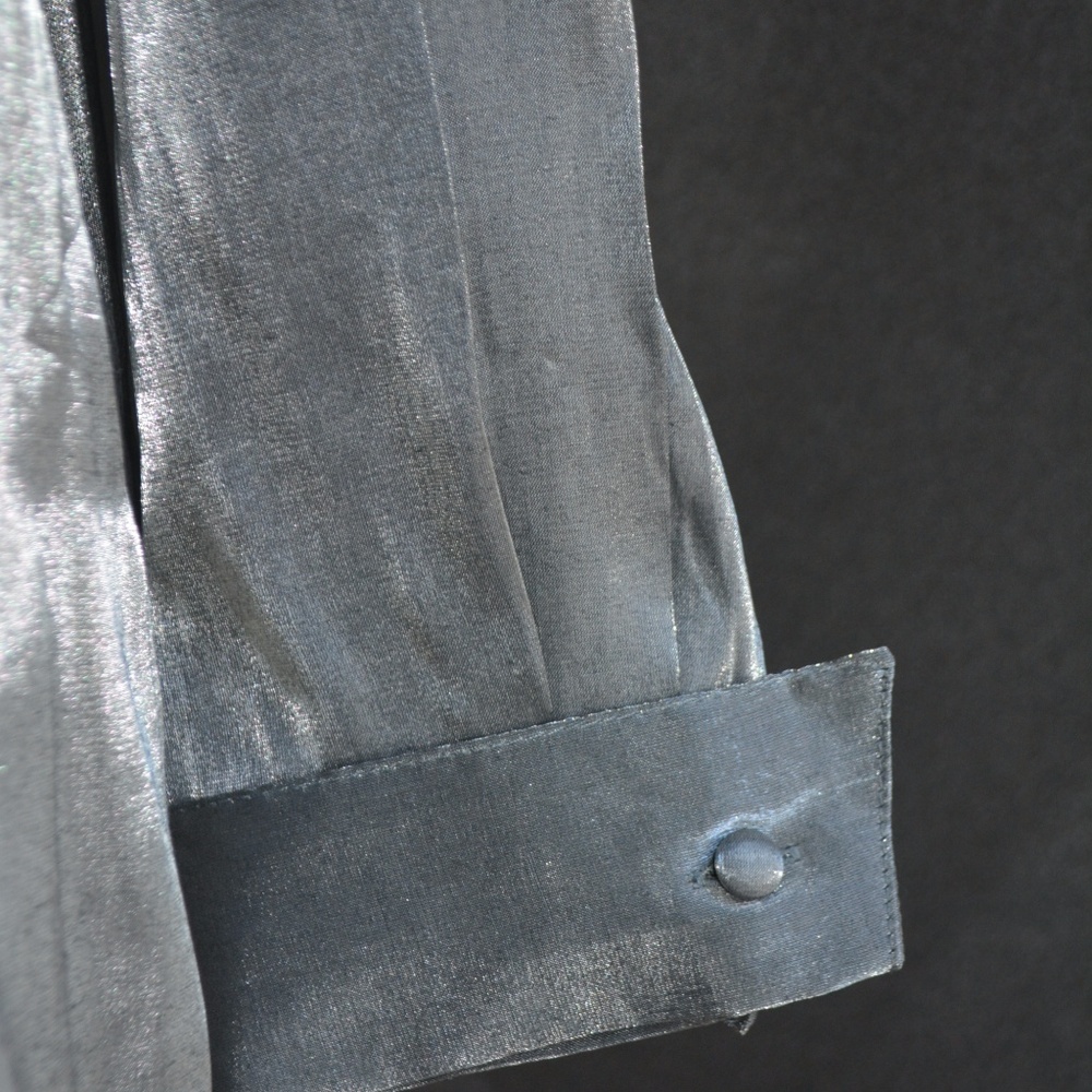 Notations Pewter/ Metallic Like Button Down Blouse - image 2