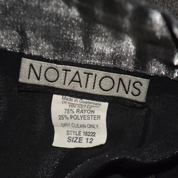 NOTATIONS PEWTER/ METALLIC LIKE BUTTON DOWN BLOUSE - Picture 4 of 5