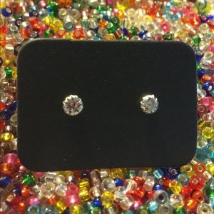 Crystal Clear Sterling Silver Earrings