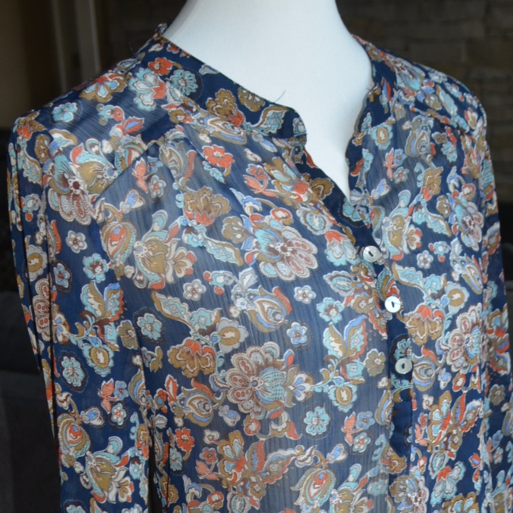 ABOUT A GIRL SHEER  FLORAL PRINT TUNIC