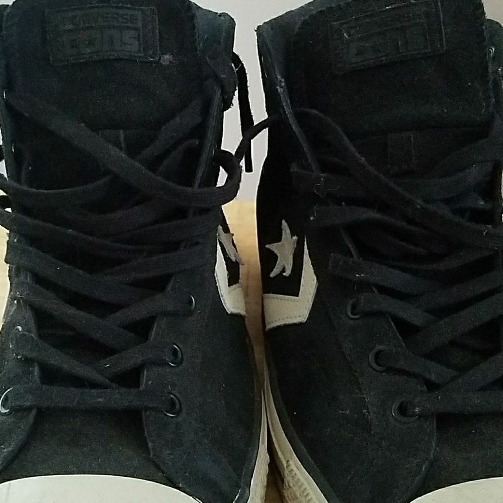 Black suede and leather sneakers