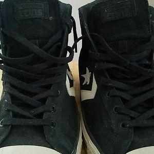 Black suede and leather sneakers