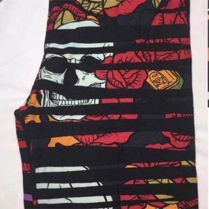 LuLaRoe Skull and Floral Leggings