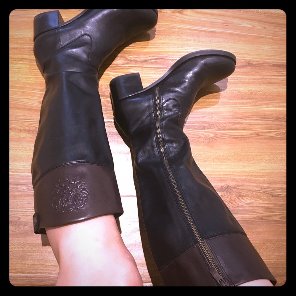 Vince Camuto Black and Brown boots