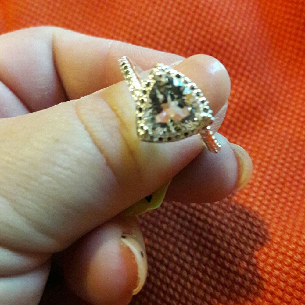 SOLID STERLING SILVER WHITE TOPAZ RING SZ10