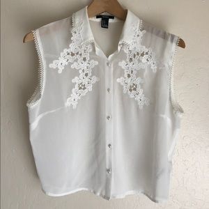 White Sleeveless Top