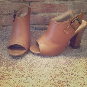 Brown peep toe sandals