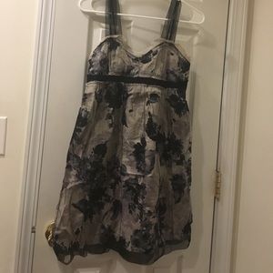 Loft grey floral sun dress