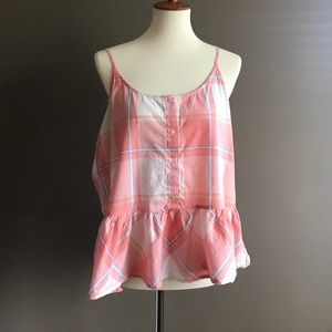 Old Navy Plaid Peplum Tank