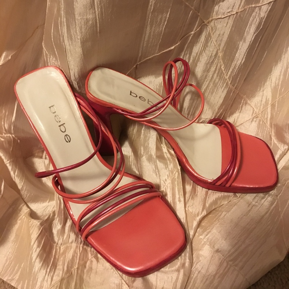 Bebe Leather Sole Block Heel