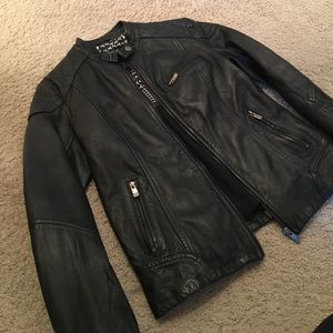 Black leather jacket