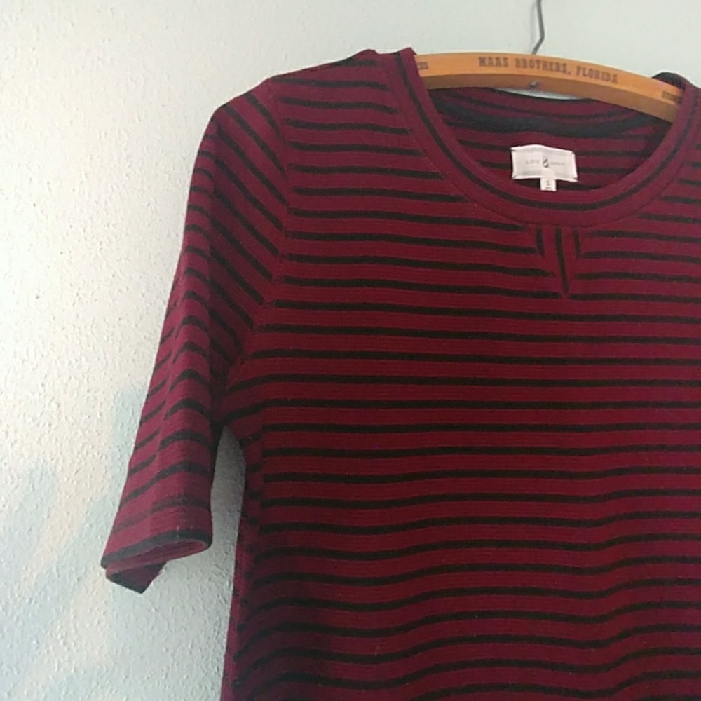 Lou & Grey Tunic Dress burgundy wine sz S Like New