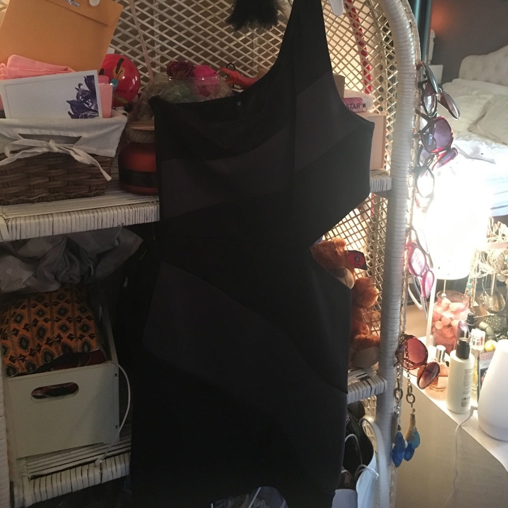 one shoulder mini dress with cut out