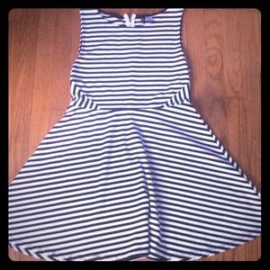 Black and white striped dress