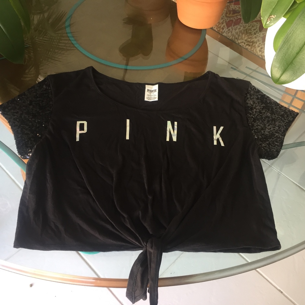 PINK by Victoria's Secret black crop top