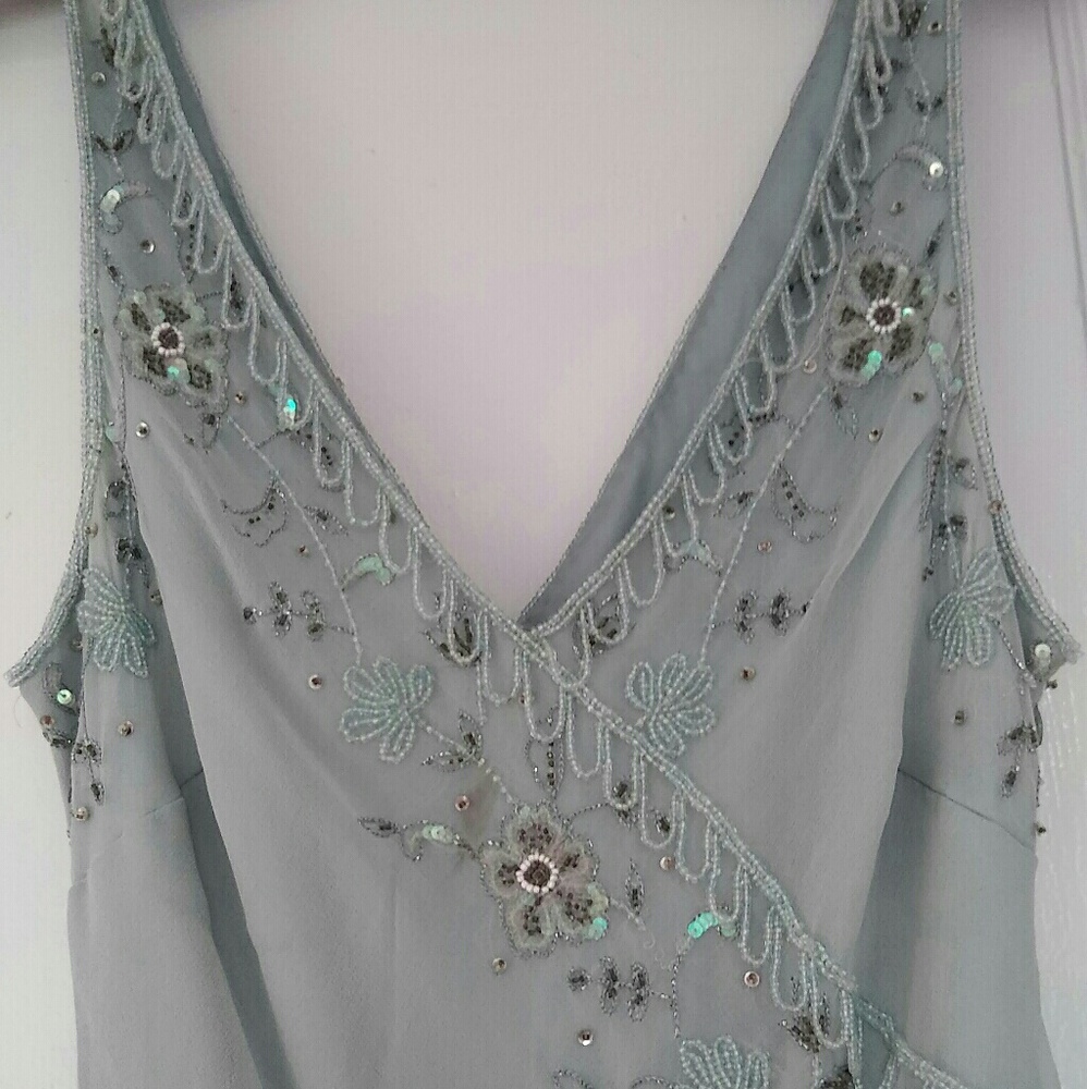 Vintage silk dress w/ beaded detail