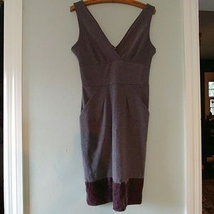 BCBG Date Night Dress grey purple velvet size 4