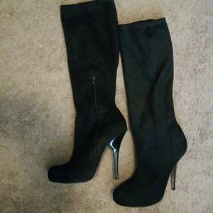 Bebe black suede boots