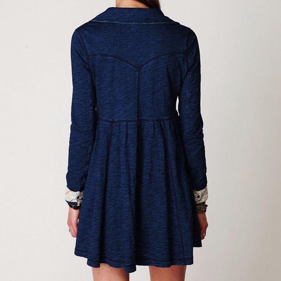 Free People Denim Knit Shirt Dress - Picture 4 of 5