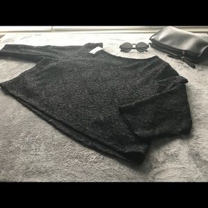 Black lace, detailed cop top.