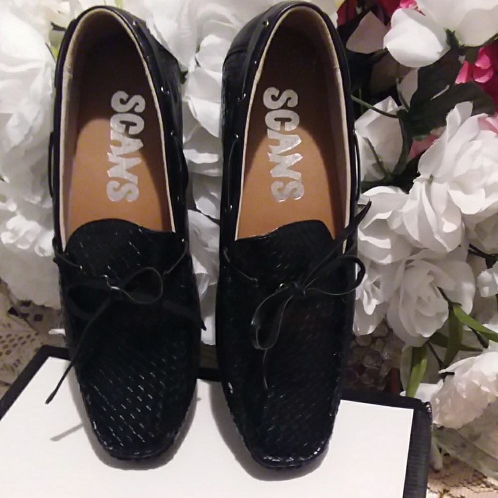 ADORABLE  SCANS MEN BLACK SHOE LEATHER LINING