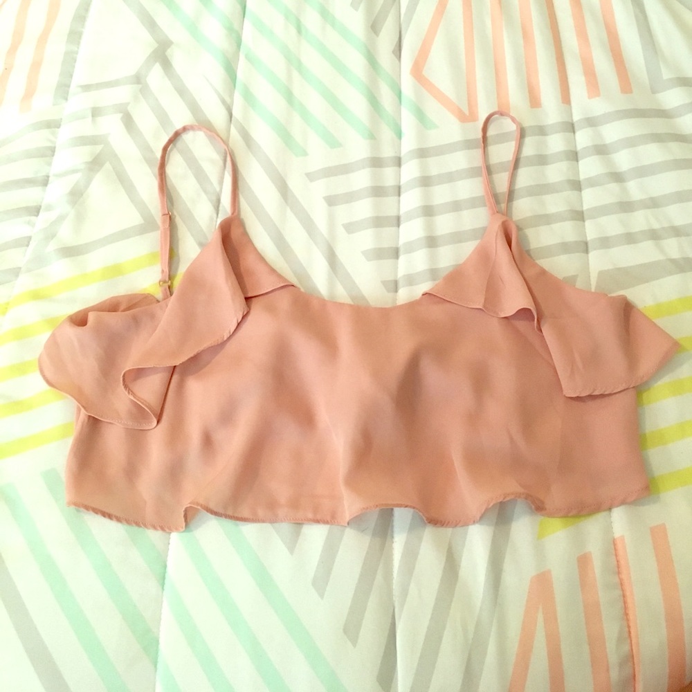 Wet Seal - NEW 🆕 Blush Back Tie Cami Crop Ruffle