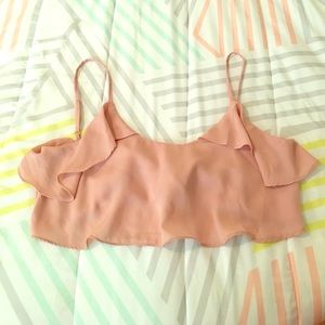 Wet Seal - NEW 🆕 Blush Back Tie Cami Crop Ruffle