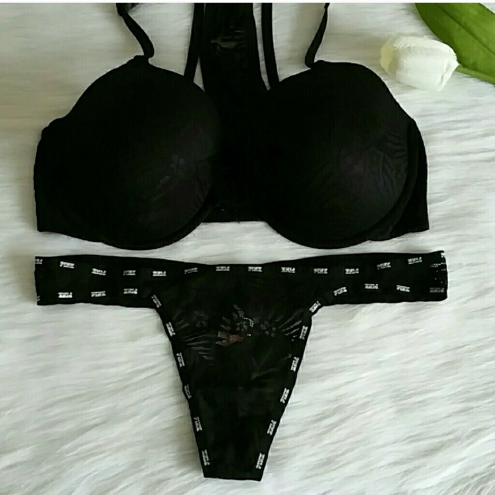 SET SIZE 36D PINK VS LIGHTLY LINED BRA & PANTY L - Picture 3 of 5