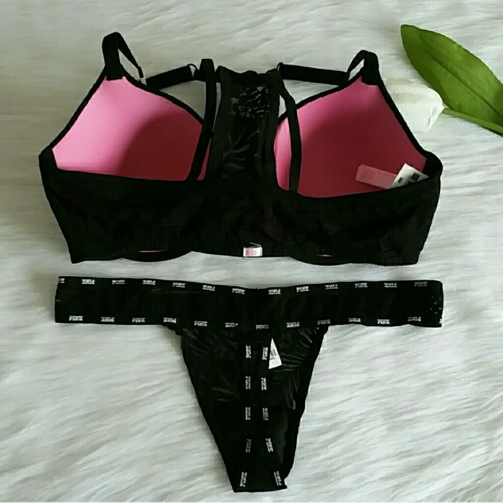 SET SIZE 36D PINK VS LIGHTLY LINED BRA & PANTY L - Picture 4 of 5