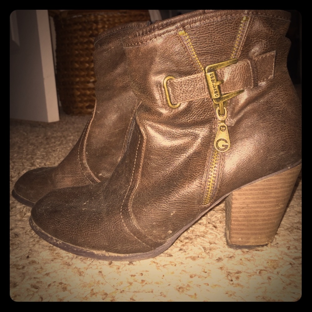 GUESS Brown Heel Booties
