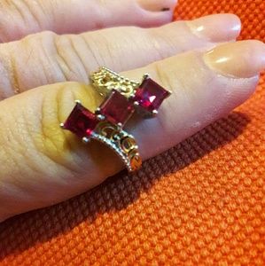 LAB CREATED RUBY SOLID STERLING SILVER RING SIZE 9