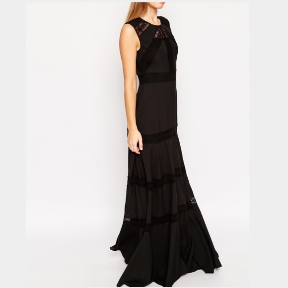 Needle & Thread black lace insert gown dress - Picture 3 of 8