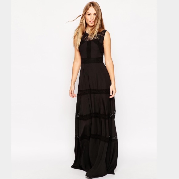 Needle & Thread black lace insert gown dress - Picture 4 of 8