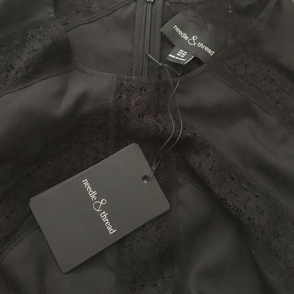 Needle & Thread black lace insert gown dress - Picture 5 of 8