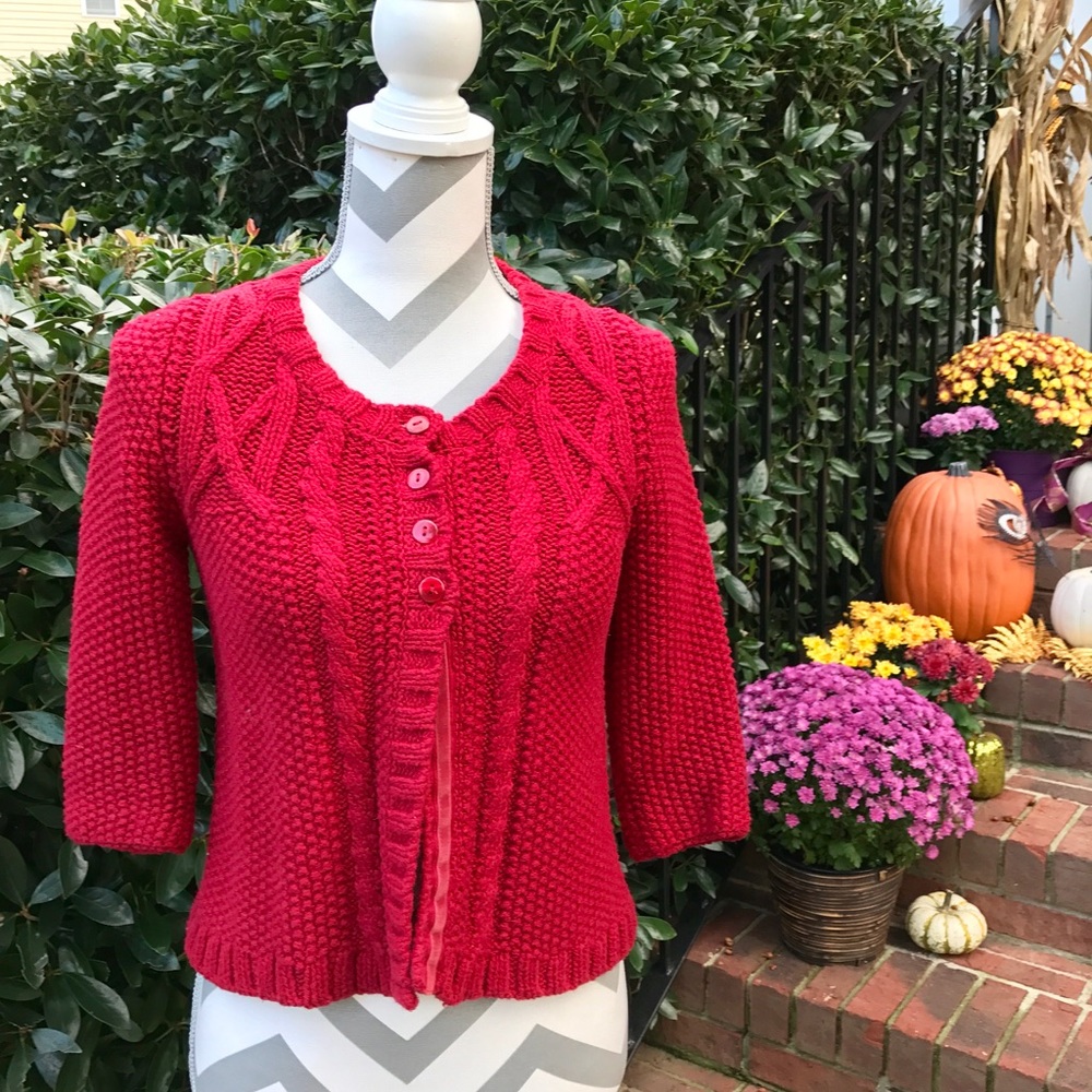 Ann Taylor 4 Button Swing Cardigan-XSP