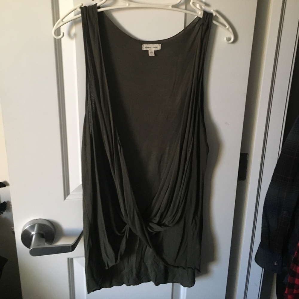 Silence and Noise Olive Surplice Tank