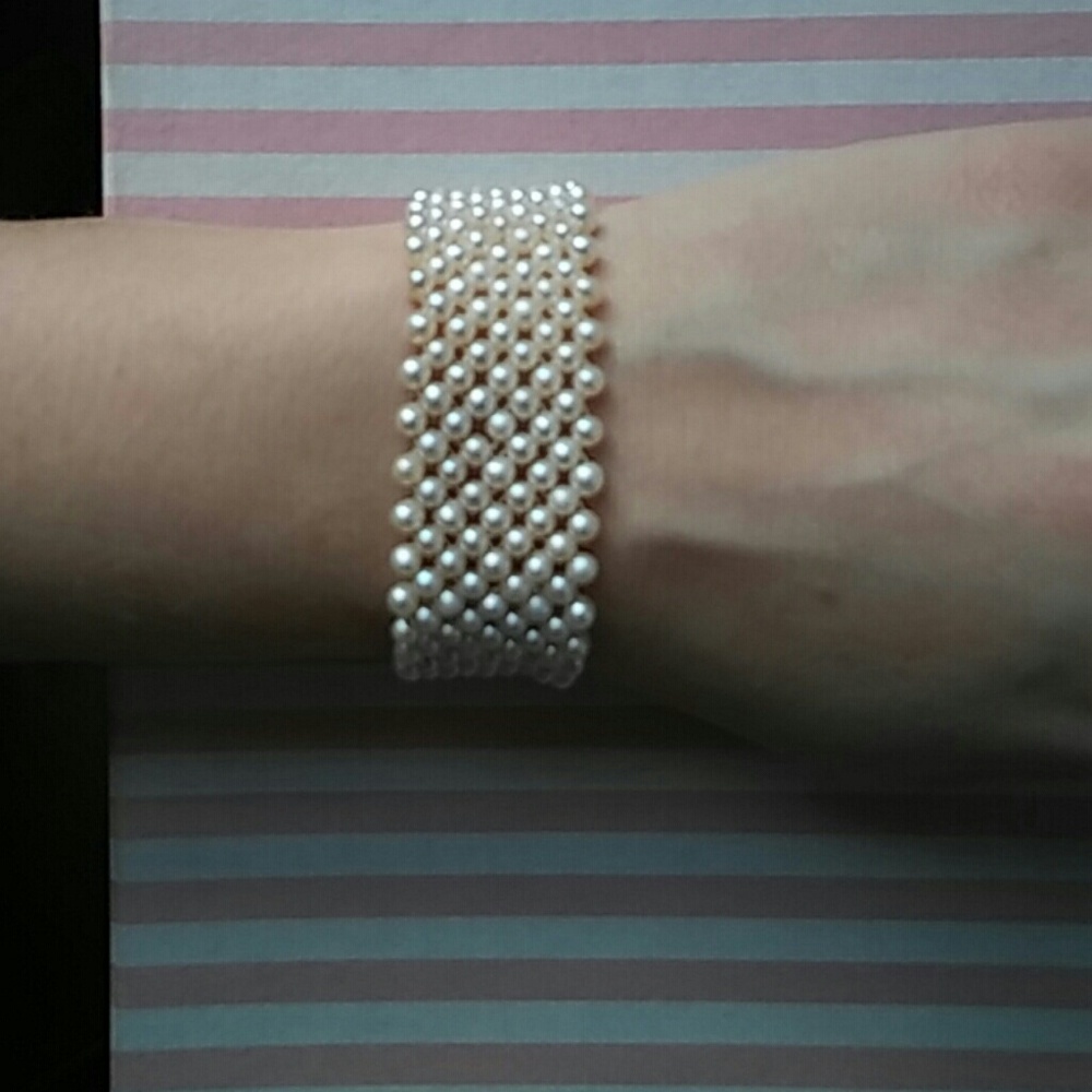 Genuine Pearl Bracelet, Sterling Silver Clasp
