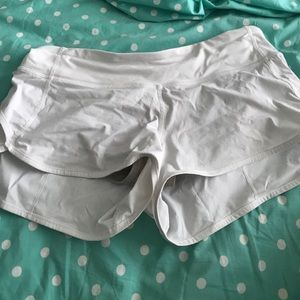 White lululemon athletic shorts