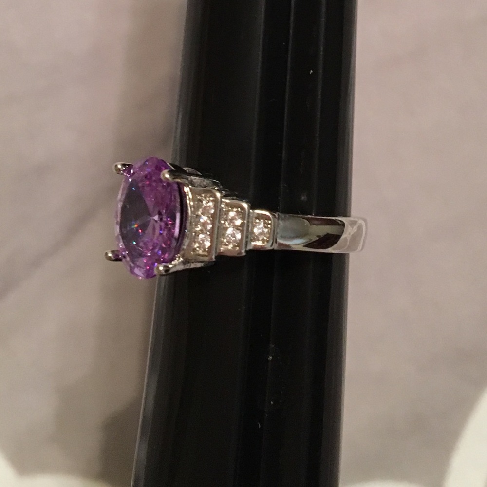 💜CZ WHITE GOLD RHODIUM PLATED RING💜 - Picture 3 of 3