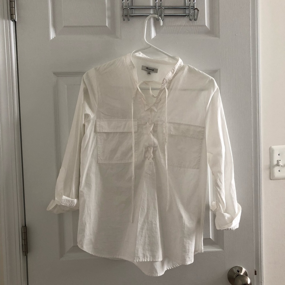 Madewell cross front shirt