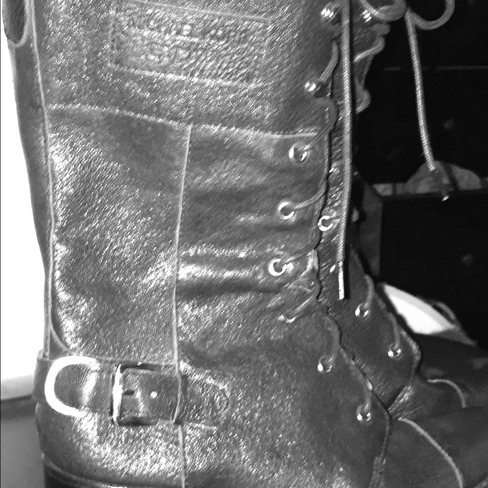Michael Kors black laced up boots