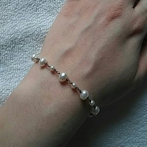 REDUCED pearl and sterling silver bracelet