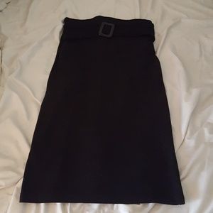 High waist pencil skirt with belt detail