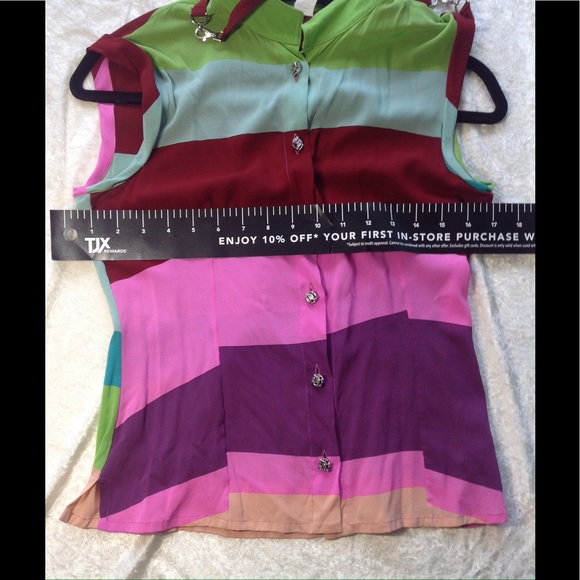 Gianni Versace Vintage Rare Top Rainbow colors - Picture 5 of 7