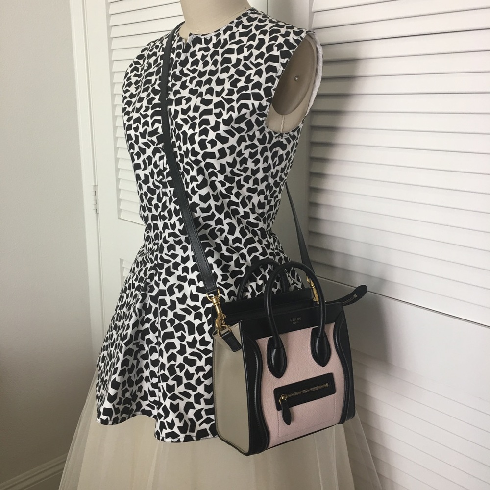 Celine Nano Luggage Tricolor Bag