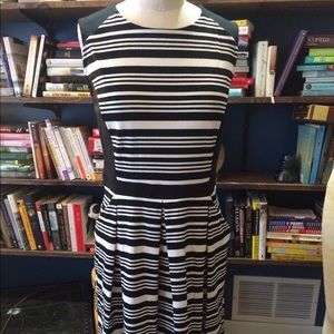 Loft Black White Stripe Dress
