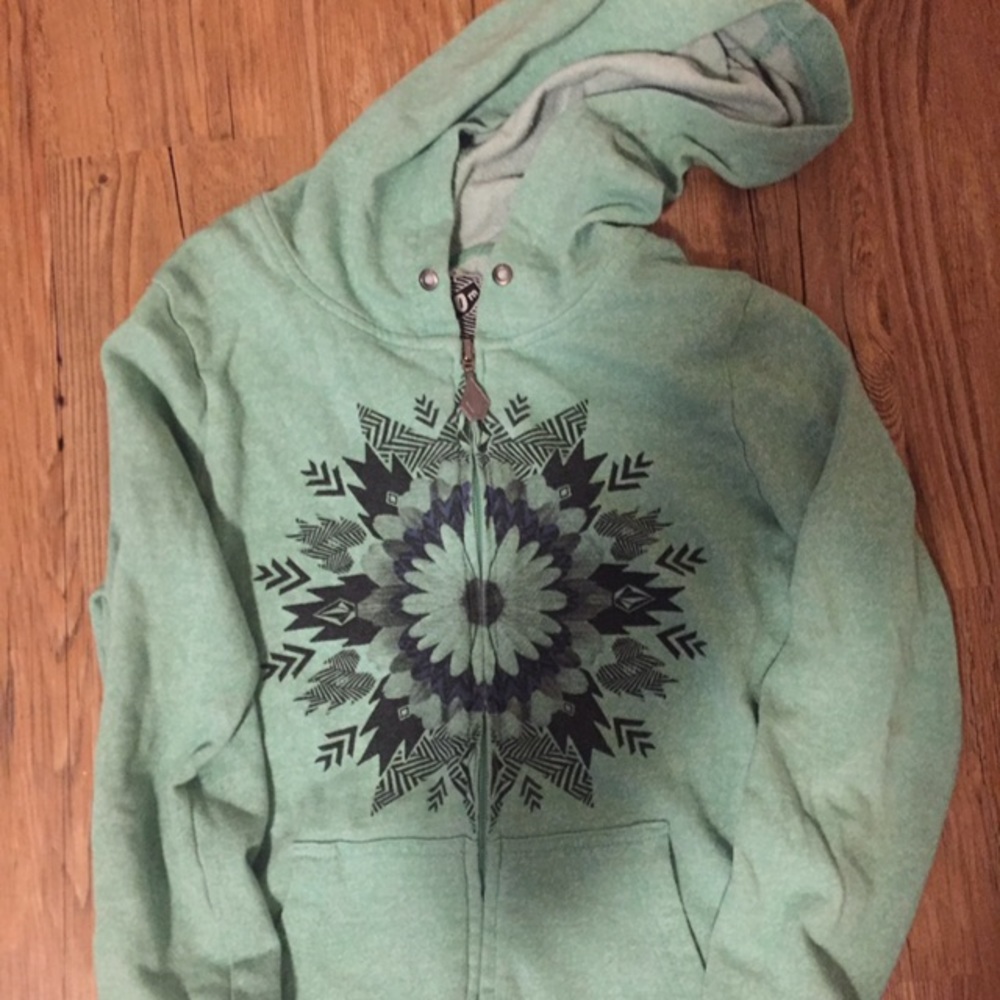 Mint Volcom Zip Up Hoodie