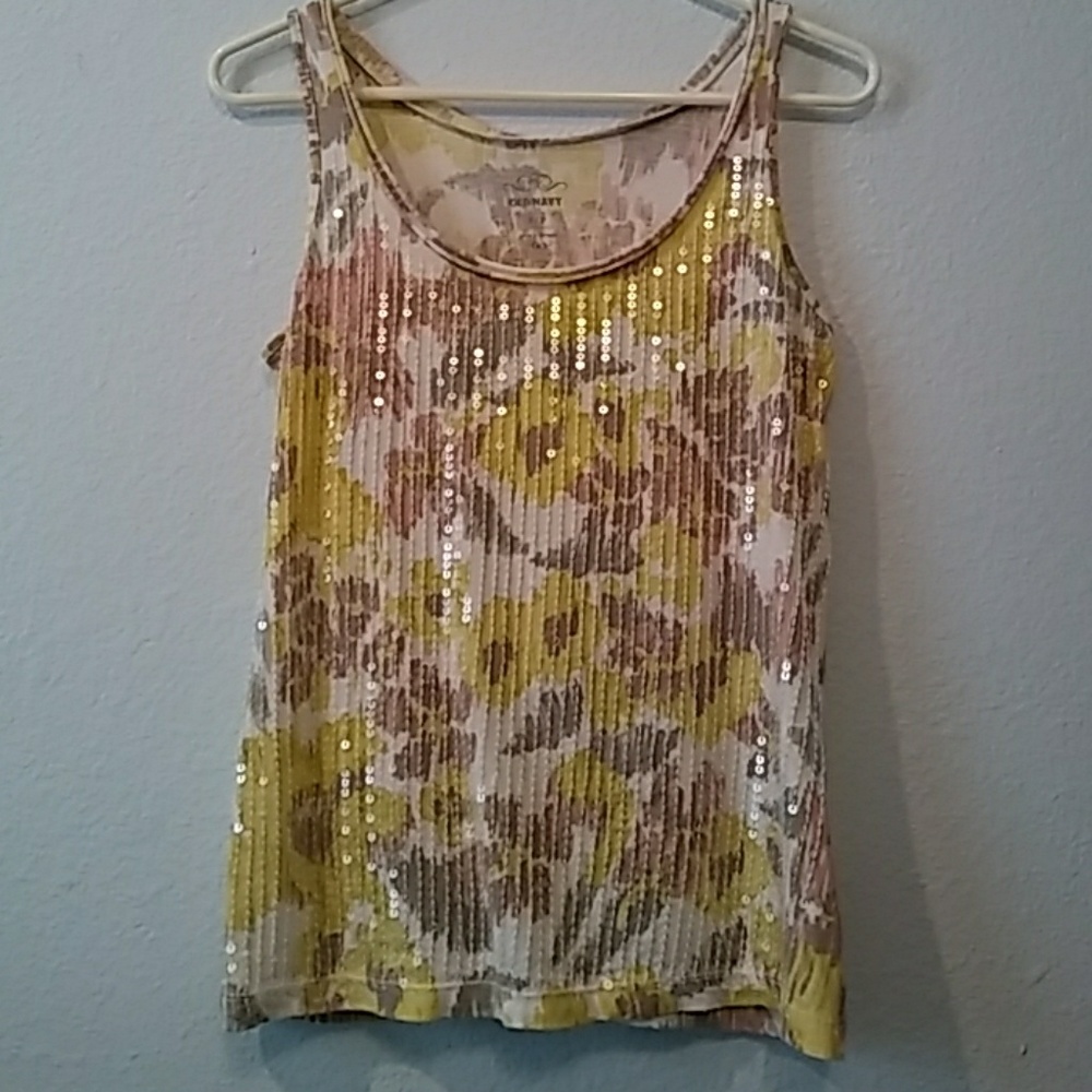 Old Navy sequin front floral tank top